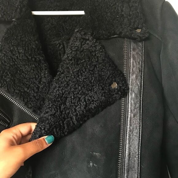 [American retro] oversized faux shearling moto #14 - Picture 6 of 8
